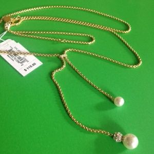 Authentic  Michael Kors Pearl Lariat Necklace